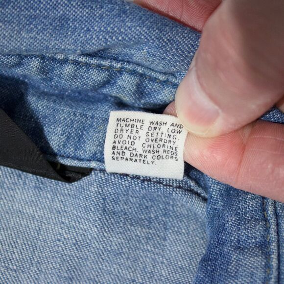 Vintage Sears Roebuck Western Wear Denim Pearl Snap Shirt Men Size S (14-14.5) - Picture 9 of 13